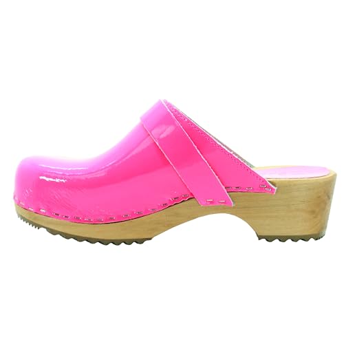 Image of Bjork Maja Wood Open Back Leather Clogs