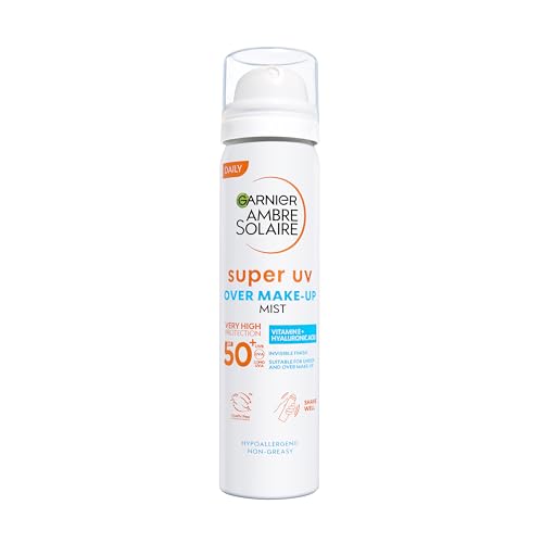 Garnier Ambre Solaire Super UV - Brume Solaire Protectrice Instantanée Visage et Cou - Protection & Anti-Pollution - Pour Tous Types de Peaux - 75 ml