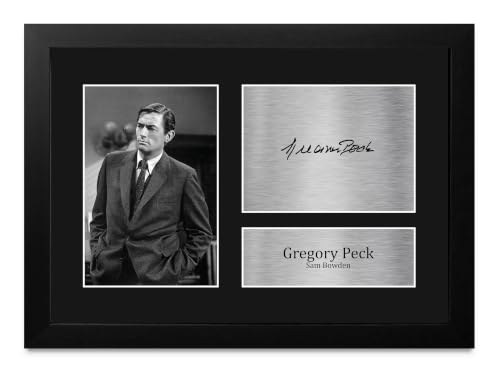 Foto enmarcada de Gregory Peck en Cape Fear con autógrafo impreso A4 coleccionistas cine ID-009738