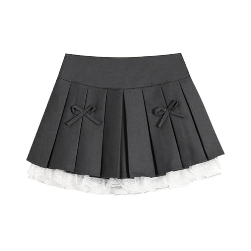 Women's Faux Wool High Waisted Pleated Skirt A-Line Slim Fit