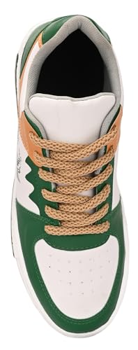Image of Ligero Men's TARZAN-04 Korean Free Style GEN Z Sneakers | Casual Sneaker | Synthetic Upper | Lightweight | Comfortable Lace Up Mid Top Sneaker Shoes for Men & Boys Green