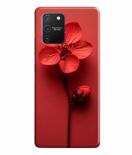 Image of Printed Hard Back Case Cover & Compatible for Samsung Galaxy S10 Lite | Red Flower Painting (Multicolor) - D1195