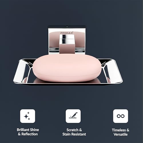 Image of Plantex (Primax) Aqua Heavy-Duty Stainless Steel Soap Holder for Bathroom /Soap Dish /Soap Stand /Bathroom Accessories - (Chrome)