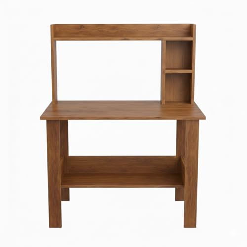 Image of Wudyhub Computer Home /Office Desk | Writing Study | Laptop Table | Modern Simple Desk | Small Desks for Small Spaces | Sturdy Desk for Home, Office, Bedroom, Living Room (ST-11-Brown)
