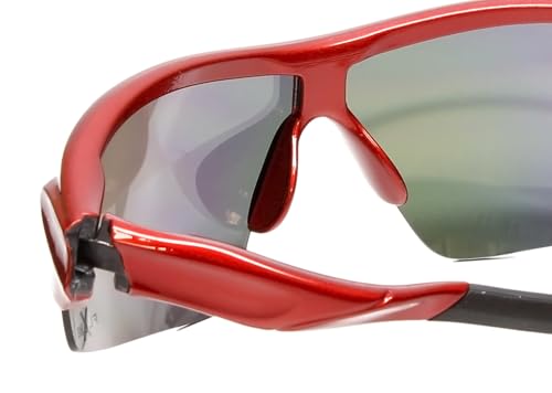 Calabria Rally Black/Red Mirror Pickleball Sunglasses for Women Polarized Pickleball Glasses for Men Racquetball Protective Eyewear Outdoor Sunglasses Men Sport Tennis Biking Squash Cricket Glasses