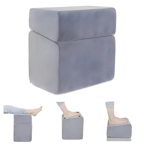 Beauenty Adjustable Foot Rest Under Desk for Office Ergonomic Foot Stool with with 3 Adjustable Heights High-Density Foam Under Desk Footrest with Washable Cover for Work Home &Travel(Gray)