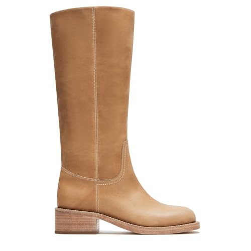 Knee High Boots for Women Riding Wide Calf Boot Square Toe Chunky Block Heel Comfortable Pull on Platform Shoes3