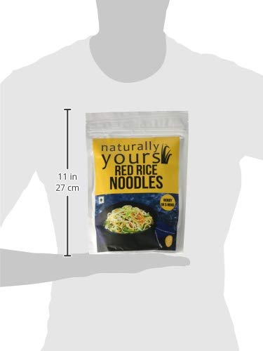 Image of Naturally Yours Red Rice Hakka Noodles | No Maida, Non-Fried, Vegan, Preservative Free | No Onion No Garlic, Jain Friendly | High Iron, Antioxidants & Fiber | Healthy & Easy to Digest | 180g Pack of 9