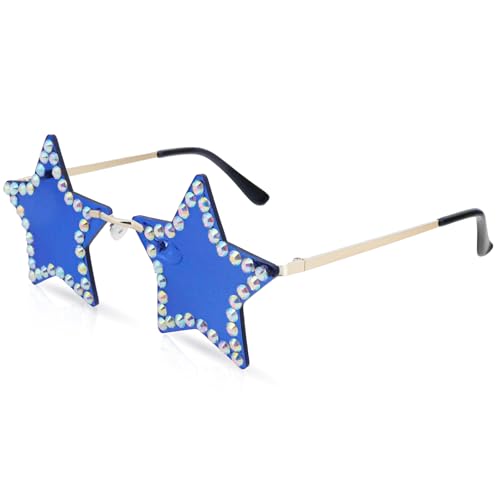 Rimless Star Shape Sunglasses Fashion Glasses Women Men Party Christmas Cosplay Glasses Pentagram Sunglasses