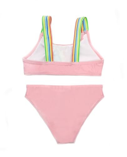 Image of SHEKINI Toddler Baby Girls Rainbow Two Piece Swimsuit Sport Athletic Bikini Sets