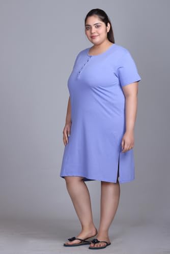 Image of In Love Women's Cotton Plus Size Nighty Chemise | Easy cotton chemise for nightwear and lounge comfort