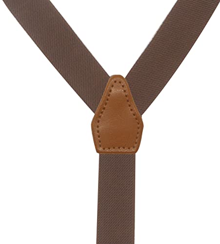 Doloise Suspenders & Bowtie Set-Men's And Women's Elastic X Band Suspenders + Bowtie For Wedding,Formal Events (Coffe) #TOP3