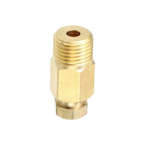 Partuto 1 Pc Raccord Universel en Laiton à Compression M10x1 - Adaptateur de Raccord pour Voiture Convient à un Tube de 4mm - Tonalité Or en Laiton