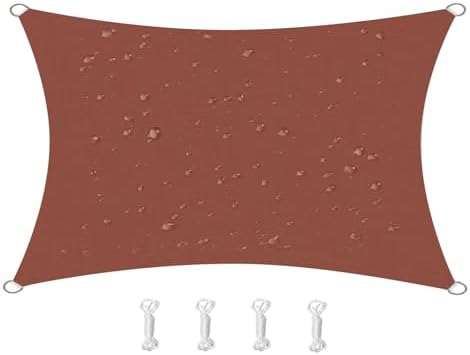 HOMPER Waterproof Sun Shade Sail 95% UV Block, Oxford Fabric, for Patio, Balconies, Lawn Garden, Party, Outdoor Activities (6.5