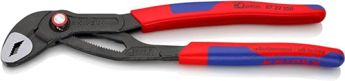 KNIPEX Cobra QuickSet Hightech-Wasserpumpenzange mit schlanken Mehrkomponenten-Hüllen 250 mm, 87 22 250