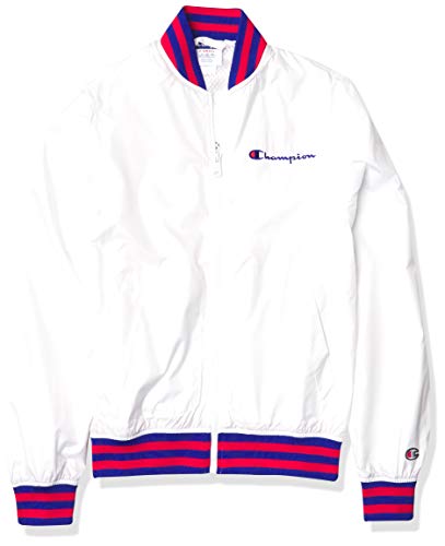 Champion LIFE Men's Baseball Jacket, White/Surf The Web, X Small