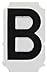 Brady 5050-B Gothic Quik-Align 2" Height, 1-1/4" Width, B-933 Vinyl, Black Color Letter, Legend "B" (Pack Of 10)