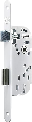 Yale Serrure à encastrer à clé, axe 50 mm, Coffre 135 mm - Y55R-A50/B/SC - Pêne Réversible, Têtière Bouts Ronds - Porte intérieure de Communication,...