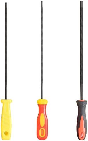 SKZIRI Chainsaw File Set 3 Sizes 5/32, 7/32, 3/16 inch, Chainsaw Sharpener Set Tool Kit Chain Sharpening File Sharpening File Steel with Plastic Handle Round Files for Chainsaw Chain