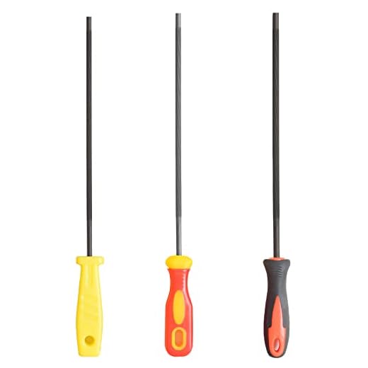 SKZIRI Chainsaw File Set 3 Sizes 5/32, 7/32, 3/16 inch, Chainsaw Sharpener Set Tool Kit Chain Sharpening File Sharpening File Steel with Plastic Handle Round Files for Chainsaw Chain