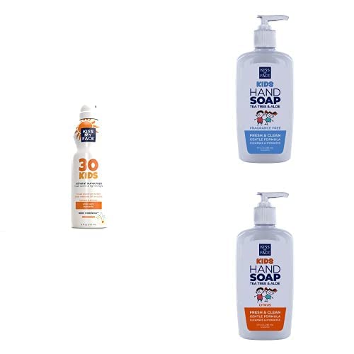 Kiss My Face Kids Bundle With Mineral SPF30 Spray and Hand Soaps