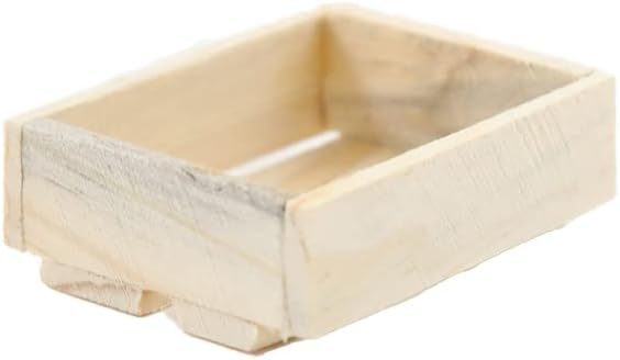 Melody Jane Dolls Houses Caja de cajas de frutas de madera desnuda para casa de muñecas, accesorio de cocina en miniatura vacía