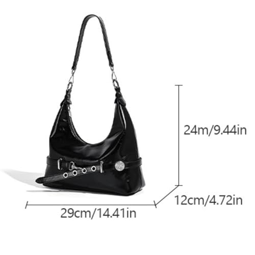 Image of Shoulder Purse for Women, Leather Women's Handbag Y2k Aesthetic Coquette Shoulder Bag Hobo Punk Trendy Ladies Purse