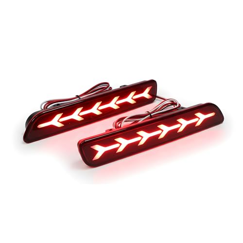 UBH ; Profession of Quality Car Reflector LED Brake 6 Arrow Design Light for Bumper Rear/Back Drl with Wiring