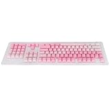 Vvikizy Juego de Teclas con Revestimiento Repelente Al Aceite Duradero, Blanco Rosa Mate, 104 Teclas Personalizadas para una Excelente Sensación de Escritura