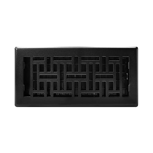 Decor Grates AJH410-BLK Oriental Floor Register, 4x10 Inches, Textured Black, Textured Black Finish - Image 2