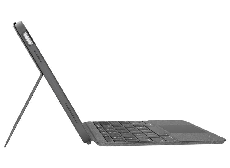 Image of 𝗟𝗢𝗚𝗜𝗧𝗘𝗖𝗛Combo Touch Keyboard Case for i-Pad Air 11-inch M2, M3, 5th Generation | Detachable Backlit Keyboard | Large Multi-Touch Trackpad | Adjustable Kickstand | Oxford Grey | Seller Warranty