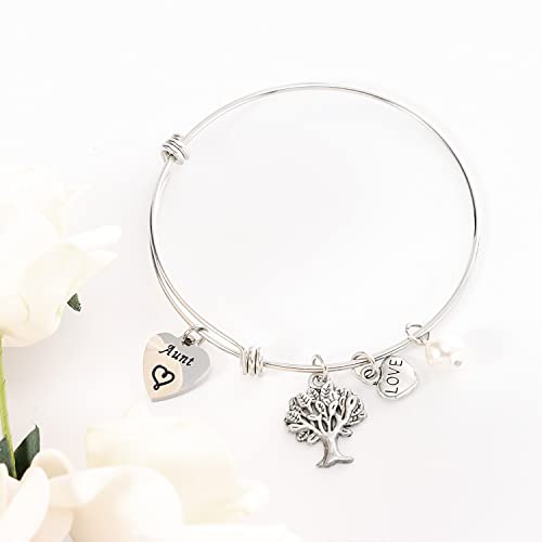 Hutimy Best Auntie Gifts Bracelet for Aunt Gifts Aunts Auntie Bangle Bracelets Gift Ideas Present for Aunties Jewelry Best Aunt Bracelet4