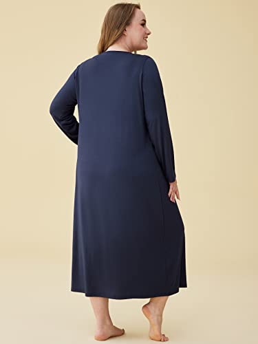 Latuza Women's Soft Viscose Long Sleeves Nightgown4