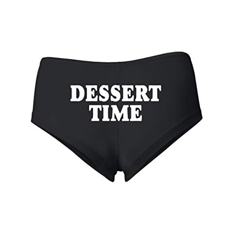 Wild Bobby Dessert Time Sexy Naughty Slutty Women's Spandex Cotton Booty Short, Black, Medium Cover