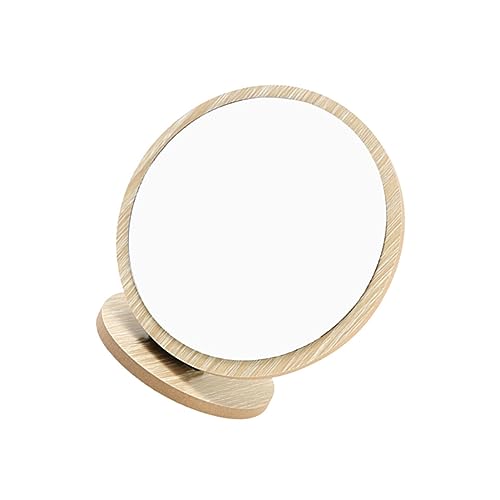 Espejo de maquillaje plegable para escritorio beige
