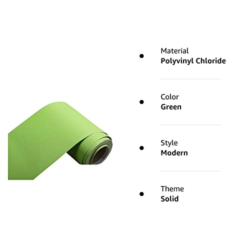 Self Adhesive Solid Color Frosted Wallpaper Border Stick Waterproof Wall Border Easy To Apply Kitchen Bathroom Tiles Sticker 4 X 196Inch (Green) #TOP5