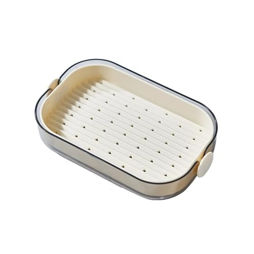 Jabonera Jabonera de Doble Capa con Drenaje, Ideal for baño y Cocina Decoración y Accesorios de Cocina(White)