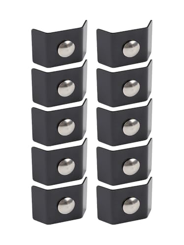 NINMORTH Paquete de 10 conectores de rejilla de doble polo, 40 x 35 mm, galvanizados en caliente y para acero inoxidable, ángulo negro/longitudinal