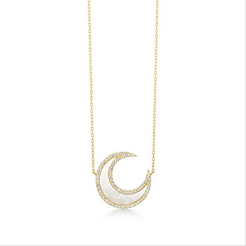Collier pendentif lune d'exception, bijoux fins de mariage haute précision