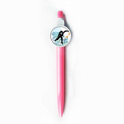 Stylo à bille rétractable patinage de vitesse bleu pour le bureau