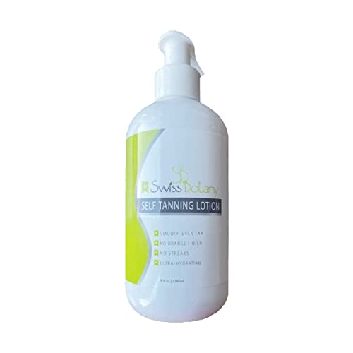 Swiss Botany Self Tanning Lotion, Anti-Orange Sunless Tanning Bronzer Lotion For Fair To Medium Skin Tone - Moisturizer With Aloe Vera And Vitamin E For A Glowing Tan Tattoo & Color Fade Protection #TOP30