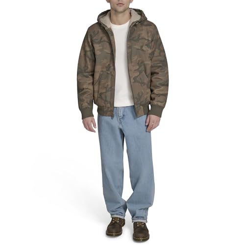Image of Levi's Men's Workwear Cotton Canvas Hooded Bomber Jacket