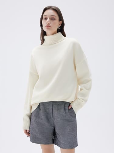 SUUKSESS Women Cashmere Oversized Chunky Turtleneck Pullover Sweater Long Sleeve Knit Jumper Tops4
