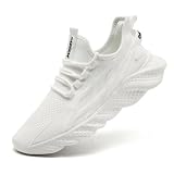 XKOWUO Women's Running Shoes Slip On Tennis Sneakers Lightweight Breathable Gym Athletic Shoe Non-Slip Travel Casual Footwear Fitness Workout Comfortable Fashion White Size US 7.5