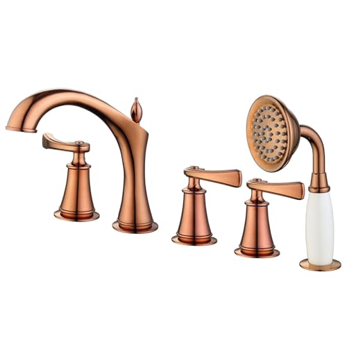 Ensemble de pommeau de douche et mitigeur marron ancien pour baignoire vintage
