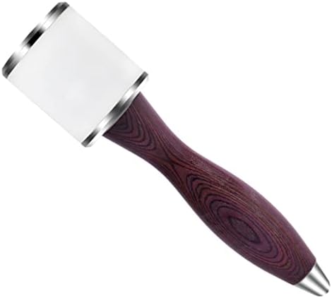 Wooden Handle Nylon Leather Hammer, DIY Leathercraft Mallet, Cowhide Sew Club, Straight Head, 8 Inch, Green (Purple)