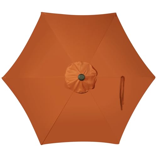 Image of Blissun 7.5 ft Patio Umbrella, Yard Umbrella, Outdoor Market Umbrella with Push Button Tilt Crank, Rust