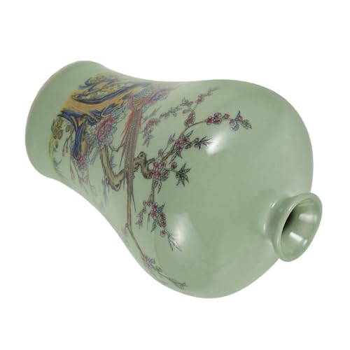 CLISPEED Jarrón De Cerámica Chino Estilo Antiguo Florero Decorativo para Sala De Estar Adornos Modernos y Elegantes para Arreglos De Flores Casa