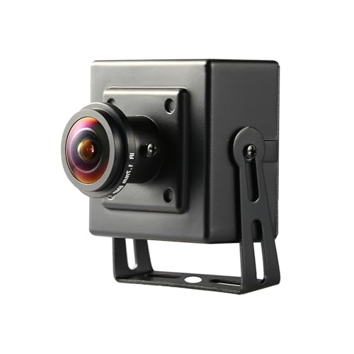 REVODATA HD 4K 8MP Mini PoE Cámara IP, Pequeña Seguridad Interior Ojo de Pez 1.7mm Lente 180° Ángulo de Visión Vista Remota CCTV PoE Cámara H.265 Detección de Movimiento (I706 3 P HS82)