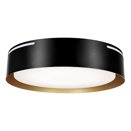 Image of Sylvania 13 inch Flushmount Ceiling Light Luminaire, 42.5W, 5 CCT 2700 /3000 /3500 /4000 /5000K, Dimmable, 1400 LMS, Black /White - 1 Pack (63470)